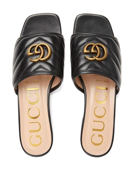 gucci double g matelassé slides|gucci marmont slides.